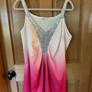 Nextmia Pink/White Ombre with silver sequins Tunic.  Size 3XL.